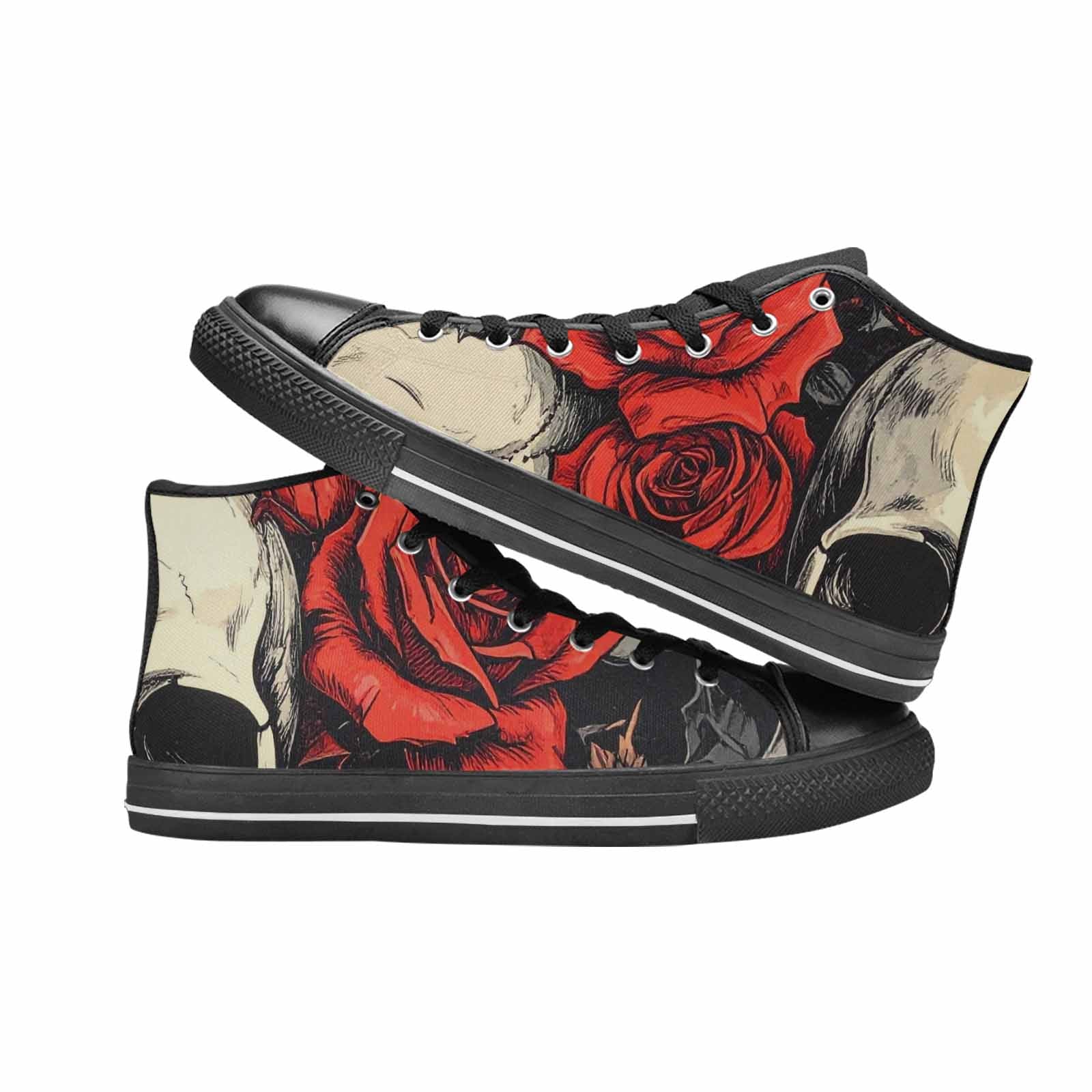 MEN'S Skulls Roses Bold Pen Ink High Top Canvas Y2K Sneakers