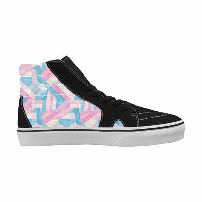 WOMEN'S Transgender Flag Color High Top Canvas Vivid Sneakers