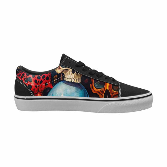 WOMEN'S Skulls Lace-Up Canvas Vibrant Chaos Sneakers