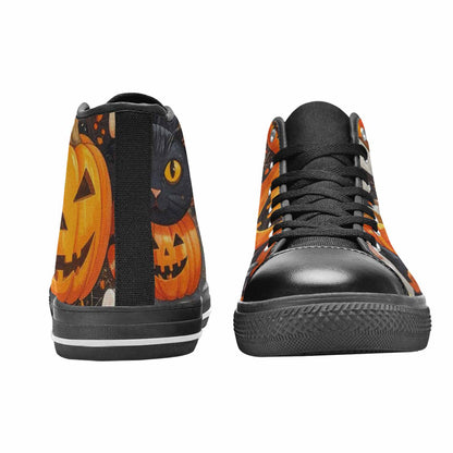WOMEN'S Halloween High Top Canvas Grunge Custom Shoes