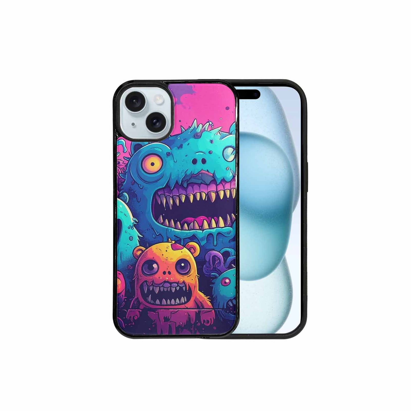 iPhone 15 Plus Case — Overlapping Endlessly No Empty Space Monsters, Personalized Phone Case