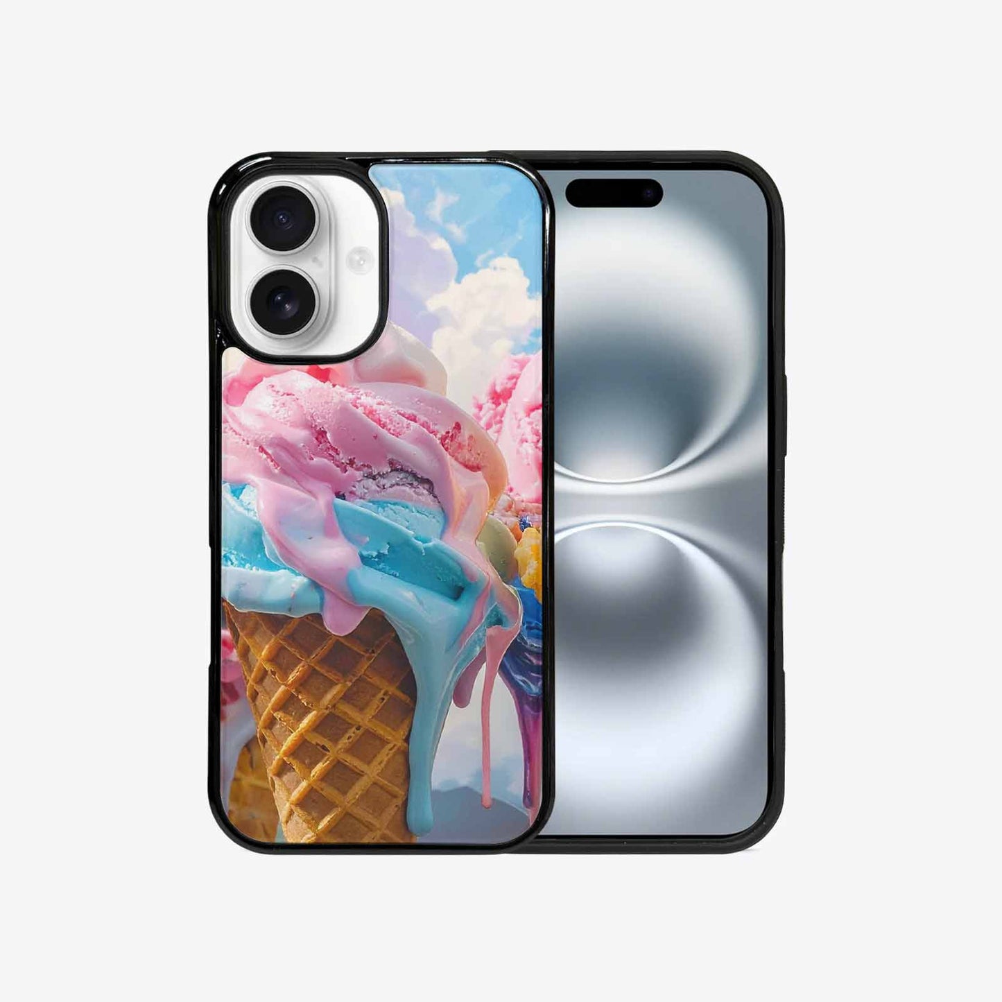 iPhone 16 Case — Collage Of Overlapping Waffle Cone Icecream, Custom Made Phone Cover