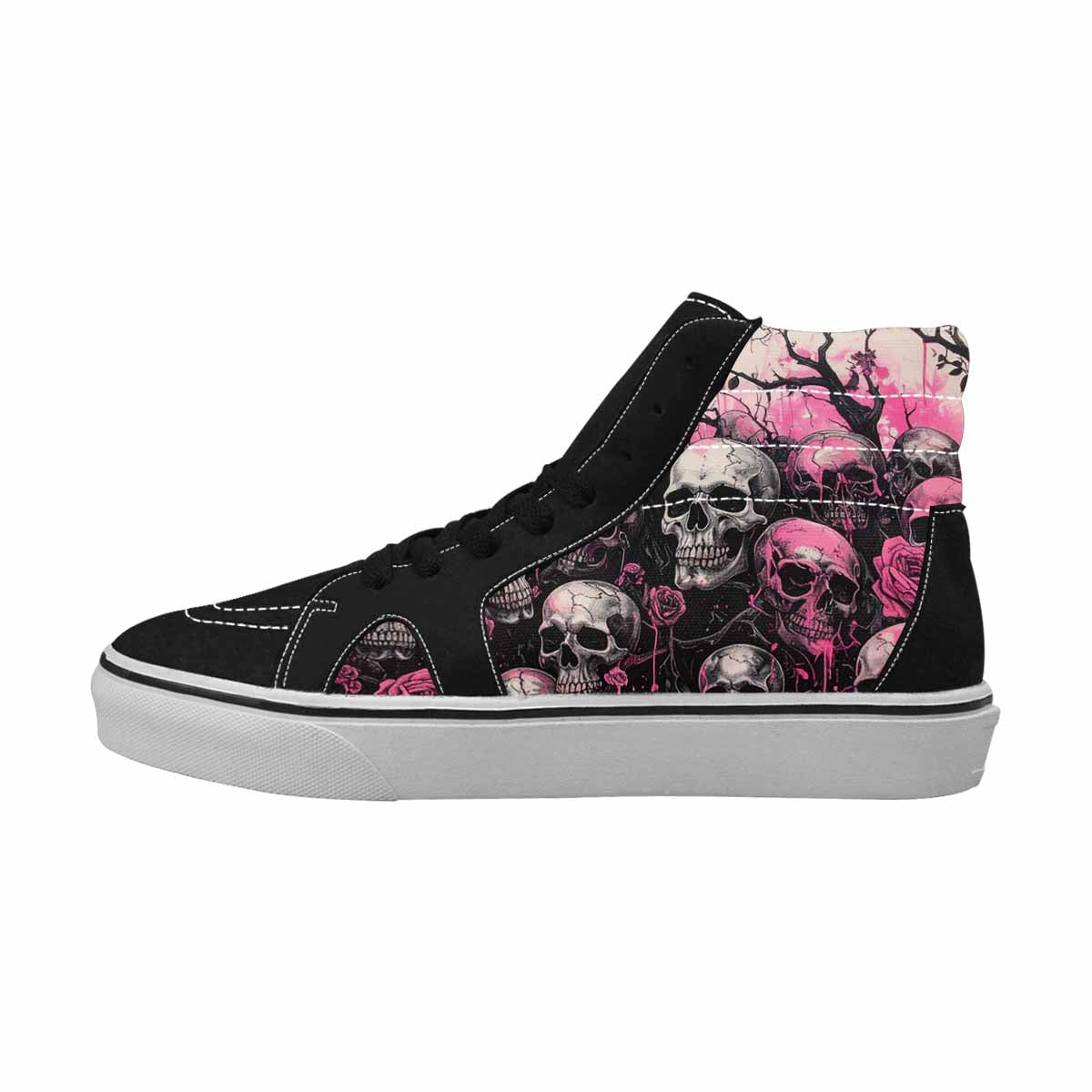 MEN'S Skull Roses High Top Canvas Cottagecore Custom Sneakers