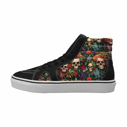 MEN'S Skulls  Botanical Skulls High Top Canvas Neon Fantasy Custom Shoes