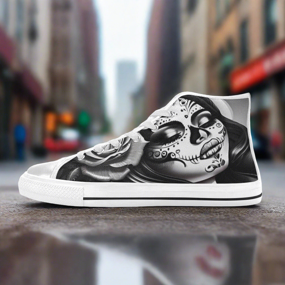 Aurora Borealis Orange Black Custom MEN Bold Art - Freaky Shoes | Custom Art Sneakers