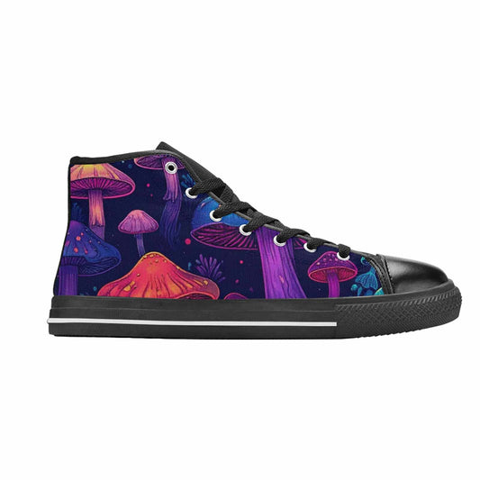MEN'S Psychedelic Mushroom High Top Canvas Wallpaper Art Custom Shoes