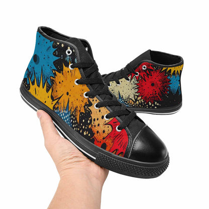 WOMEN'S Comic Book Halftone High Top Canvas Dreamcore Sneakers