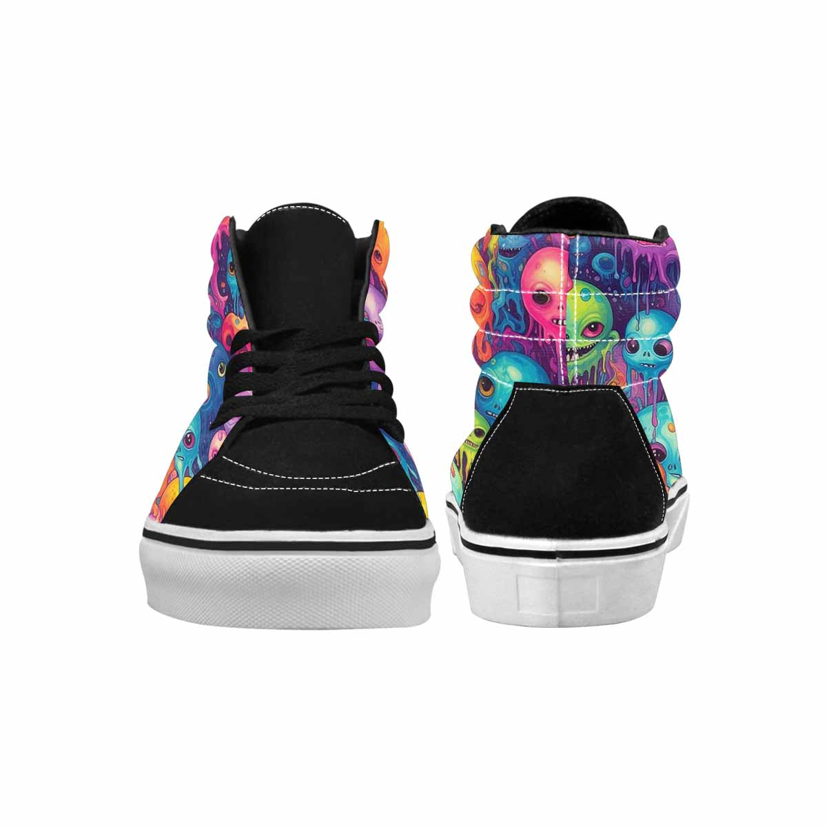 MEN'S Aliens  Tie Dye High Top Canvas Vibrant Chaos Custom Sneakers