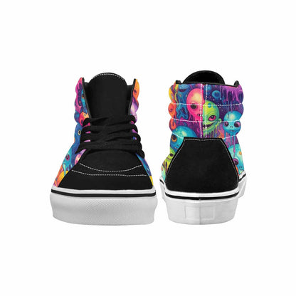MEN'S Aliens  Tie Dye High Top Canvas Vibrant Chaos Custom Sneakers