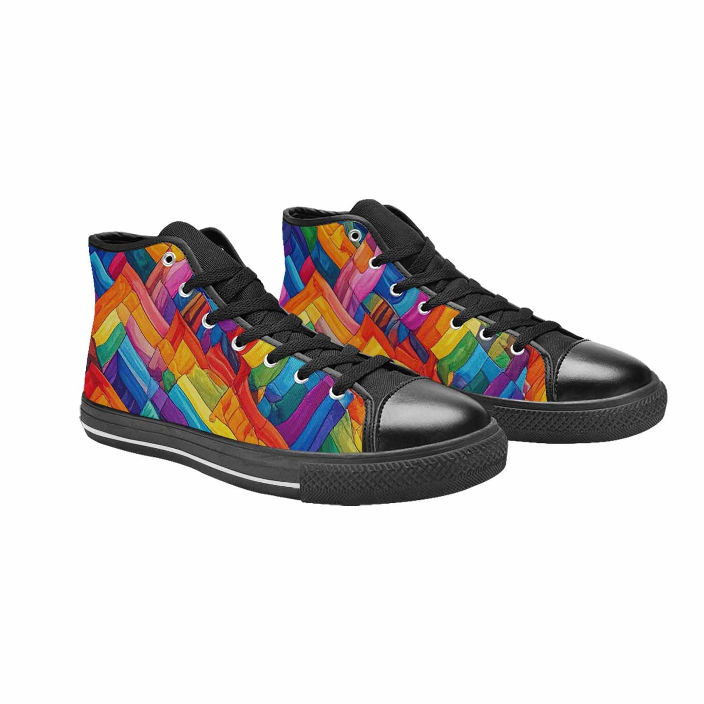 MEN'S Transgender Flag Color High Top Canvas Vivid Shoes