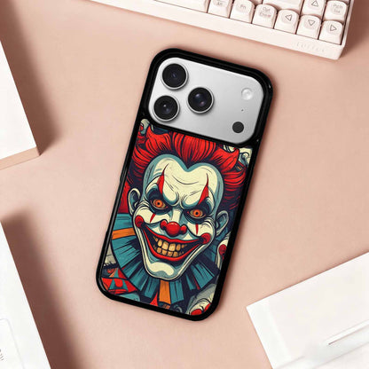 iPhone 17 Pro Case — Evil Circus Heads Faces Overlapping Cartoon, Custom Made Phone Cover