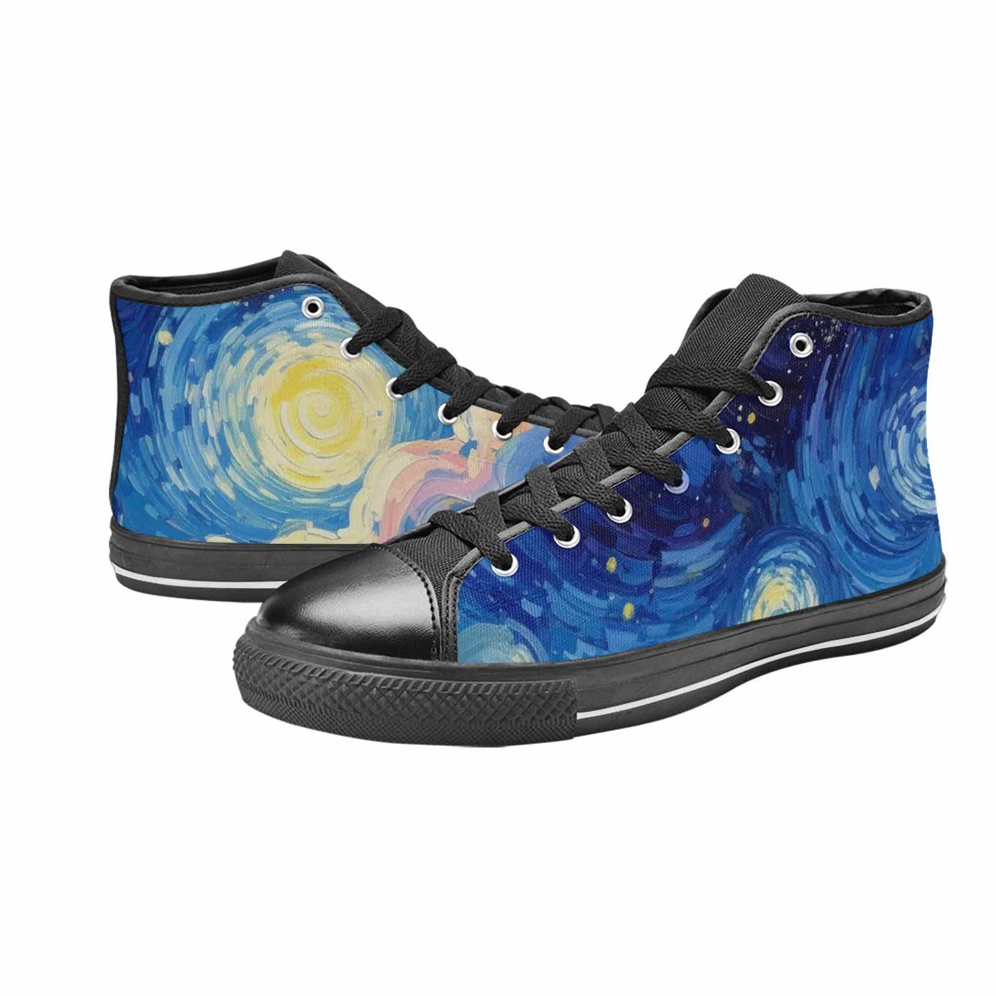 MEN'S Starry Night Van Gogh High Top Canvas Cottagecore Custom Sneakers