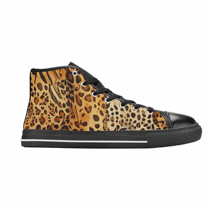 MEN'S Animal Print High Top Canvas Vibrant Chaos Shoes