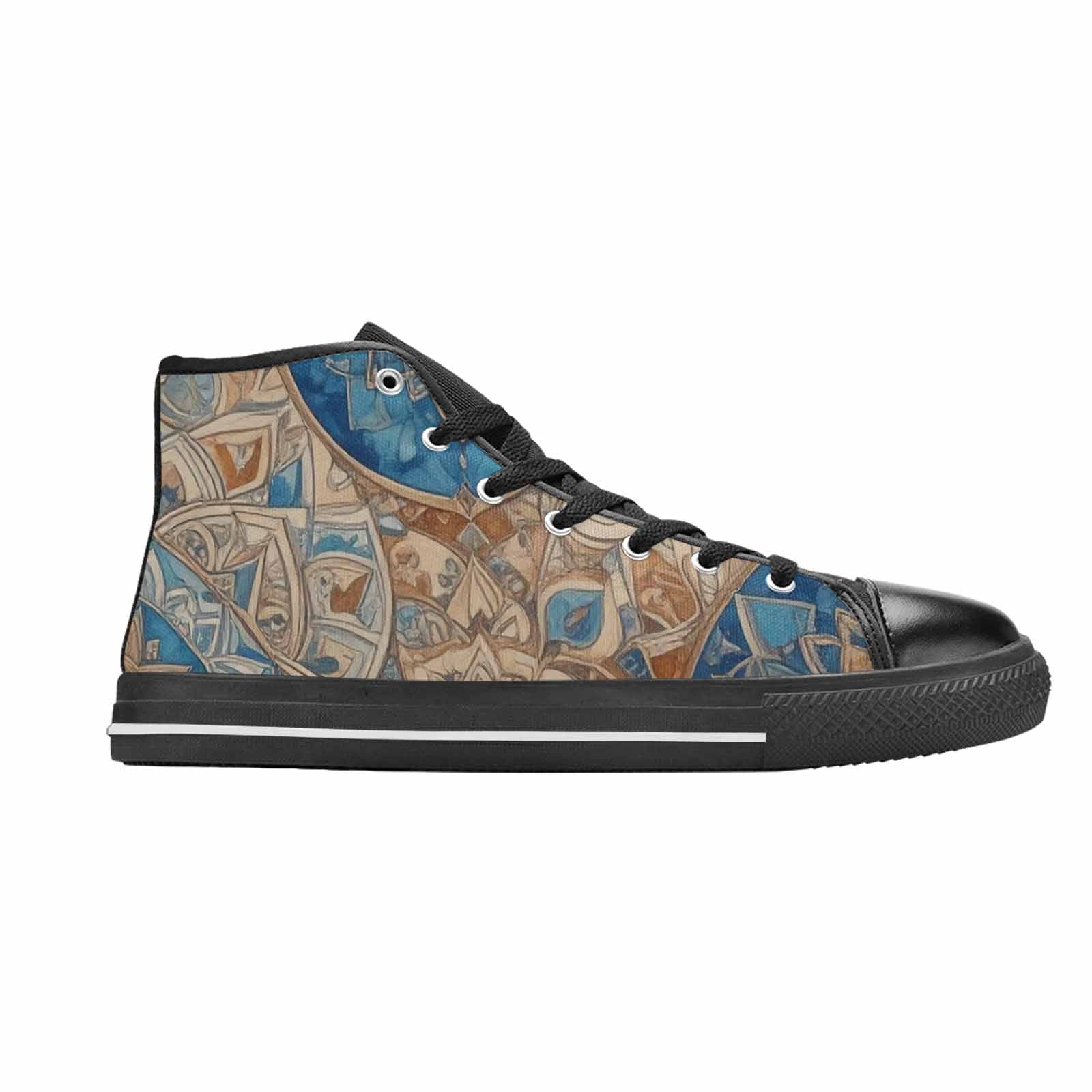 MEN'S Mandala High Top Canvas Neon Fantasy Custom Sneakers