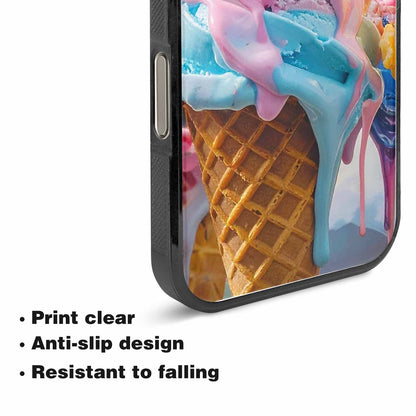 iPhone 15 Pro Max Case — Collage Of Overlapping Waffle Cone Icecream, Customized Protective Case
