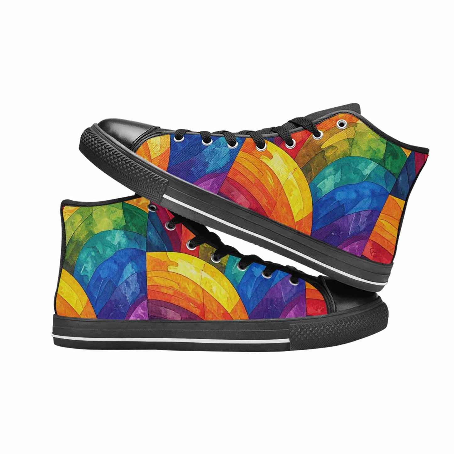 MEN'S Rainbow Pride Flag High Top Canvas Y2K Sneakers