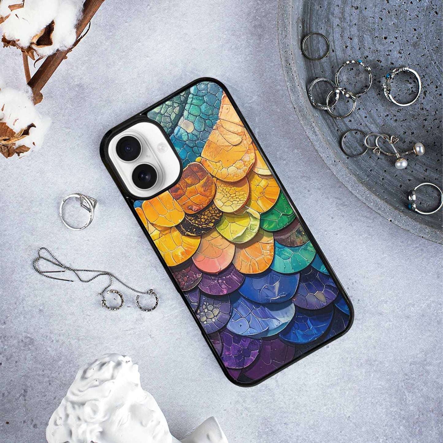 iPhone 16 Plus Case — Reptile Scale Full Color Vibrant Reptile, Custom Phone Case