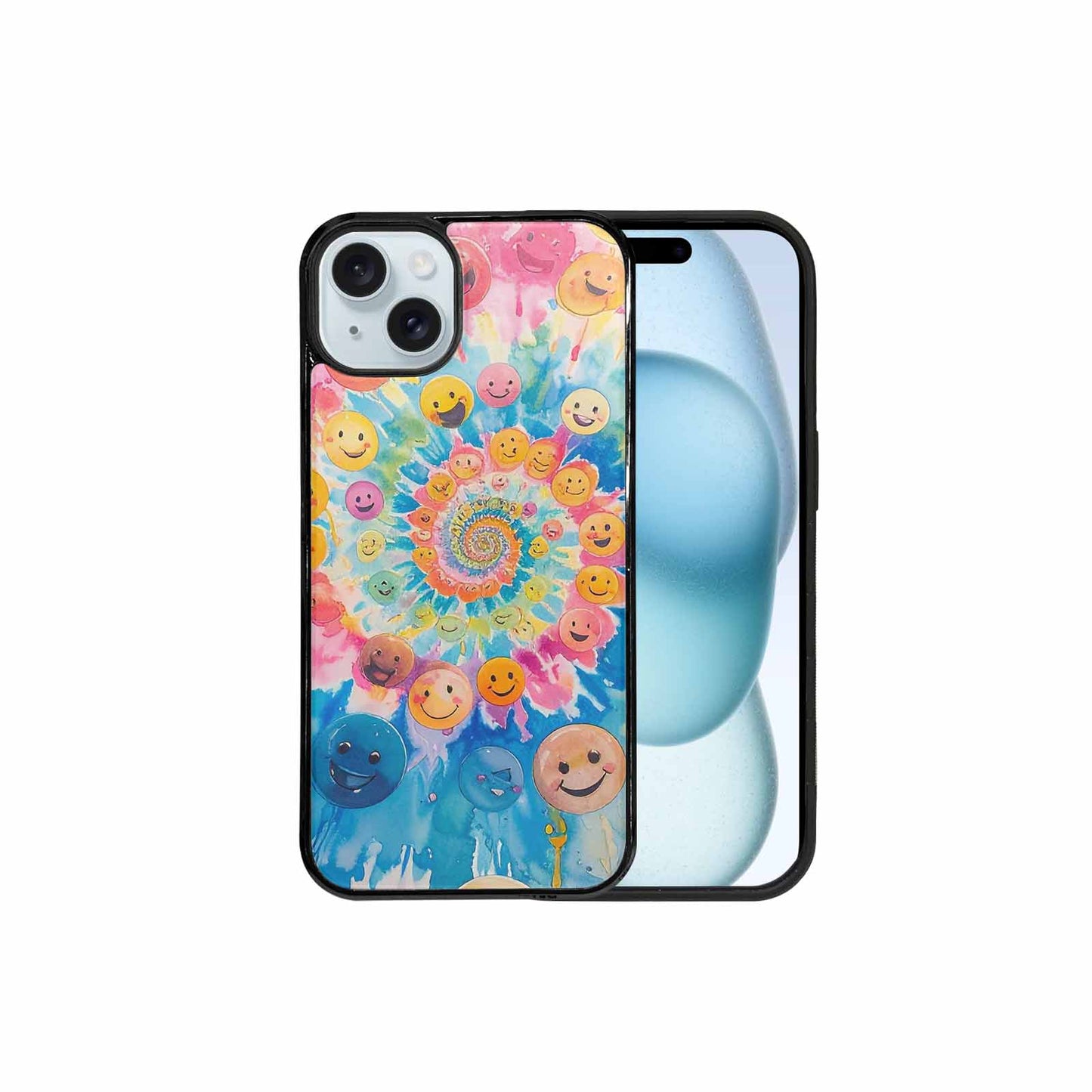 iPhone 15 Plus Case — Smiley Facessmiley Faces Tie D, Custom Print Case Cover