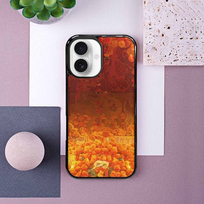 iPhone 16 Case — Marigold Day Of The Dead Marigold, Customized Protective Case