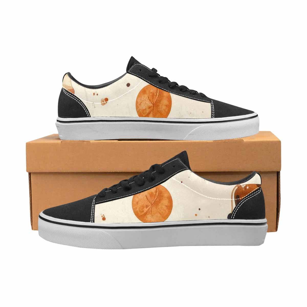 WOMEN'S Cow Animal Print Canvas Lace-Up Vibrant Chaos Custom Shoes