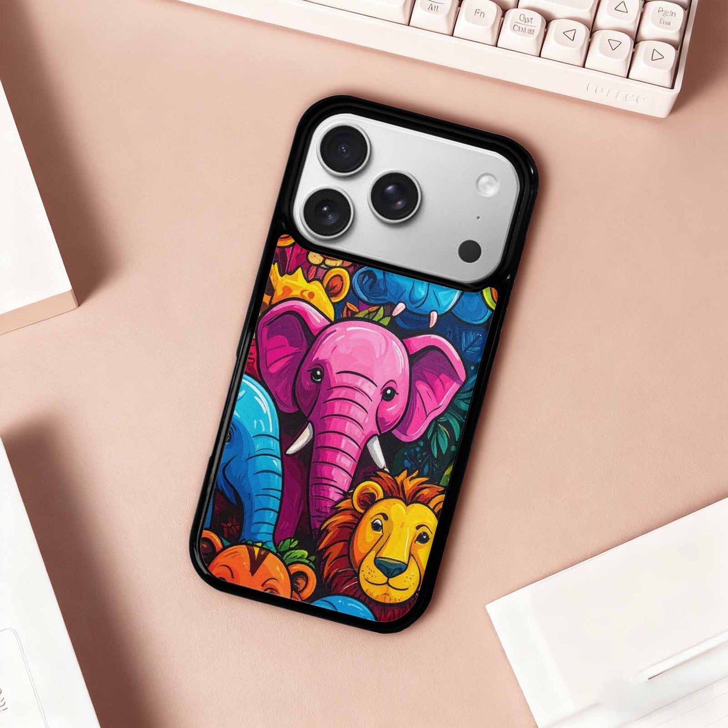 iPhone 17 Pro Case — Seamless Tileable Pattern Of Overlapping Cartoon, Custom Phone Case