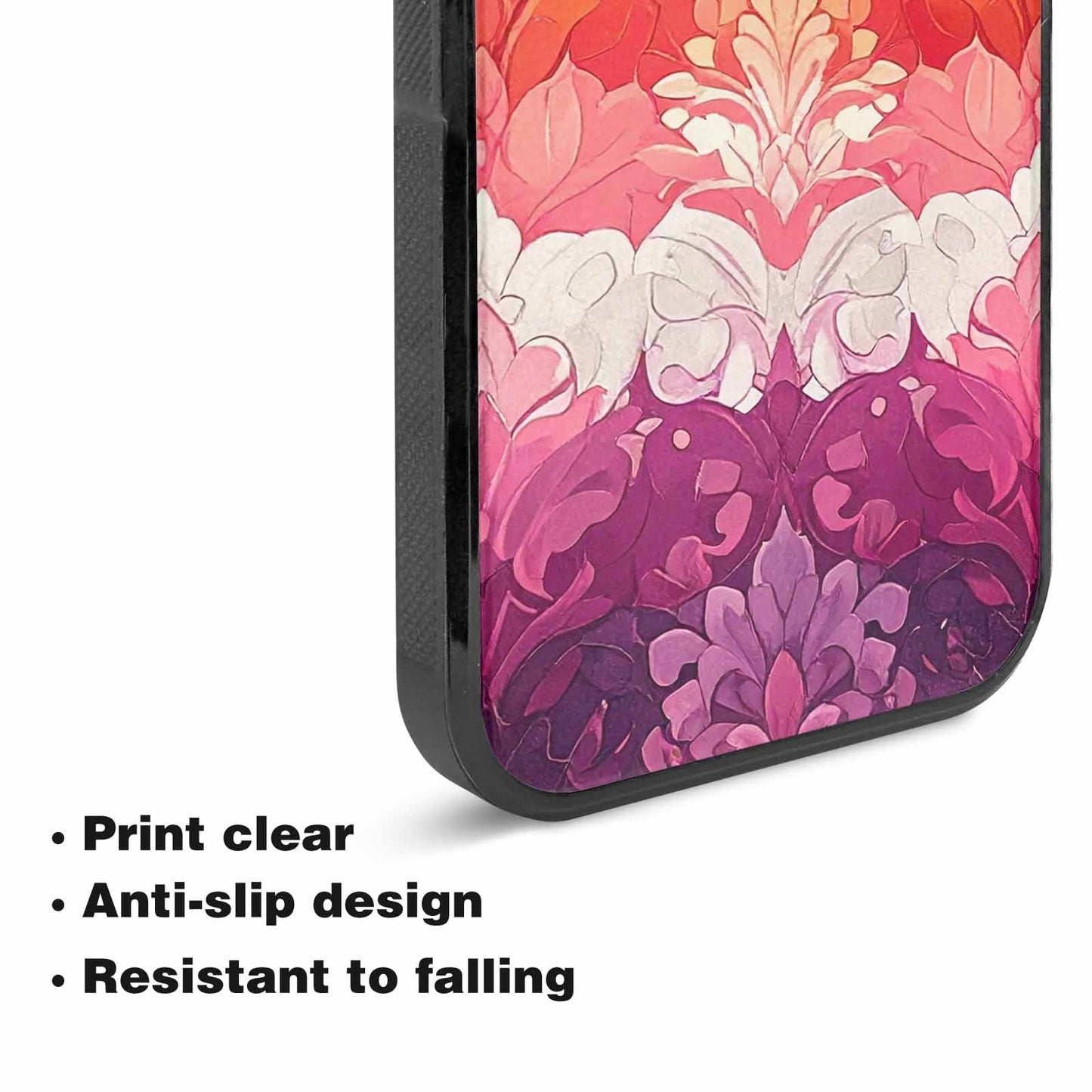 iPhone 15 Case — Lesbian Flag Color Theme Small Rainbow, Unique Phone Case Design