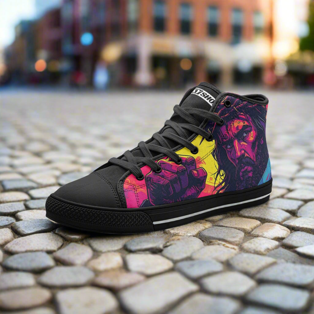 Dragon Crimson Black Vivid UNISEX Bold Art - Freaky Shoes | Custom Art Sneakers