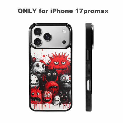 iPhone 17 Pro Max Case — Black &amp; Red Ink Cartoon Cute, Custom Made Phone Cover