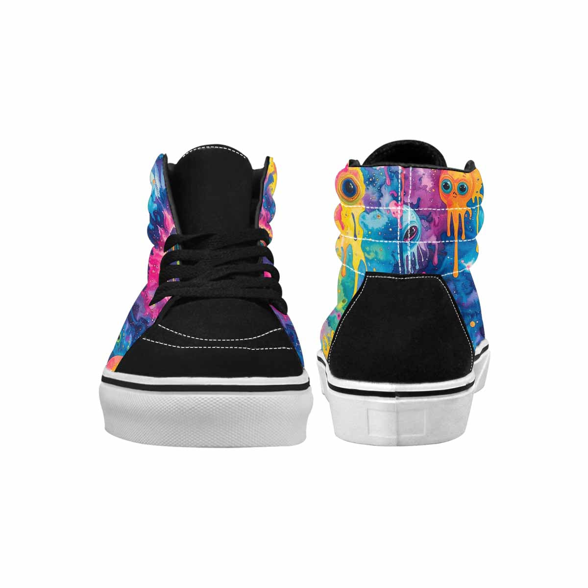 MEN'S Aliens  Tie Dye High Top Canvas Grunge Custom Shoes