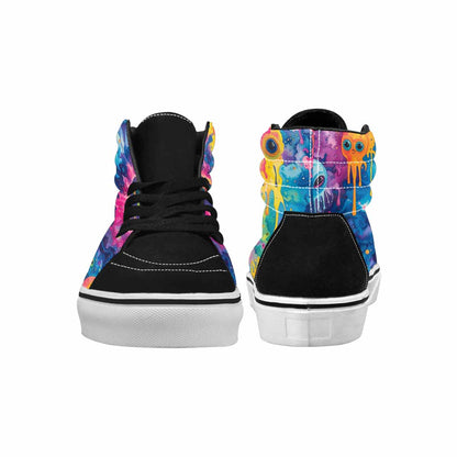 MEN'S Aliens  Tie Dye High Top Canvas Grunge Custom Shoes