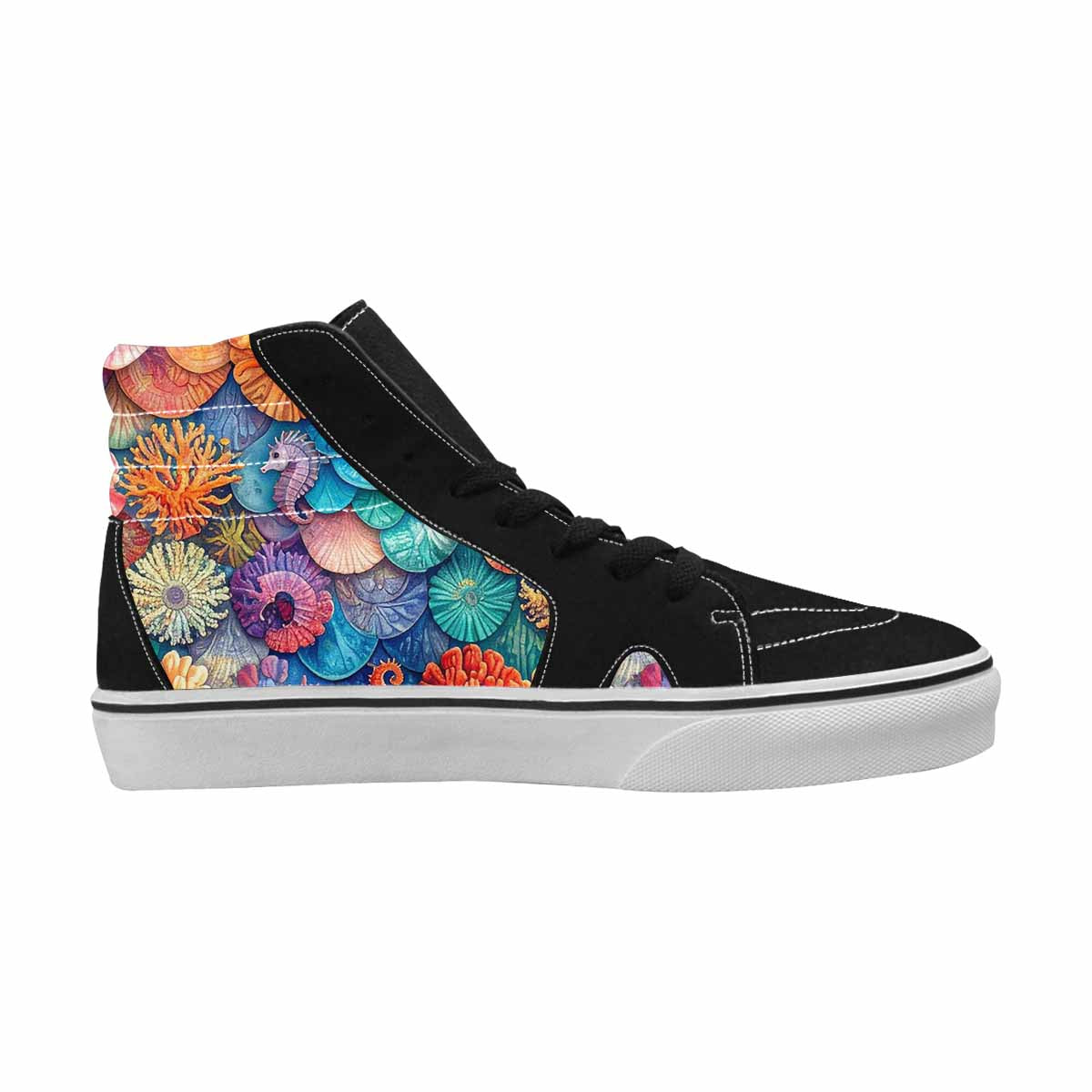 WOMEN'S Fish Scale Coral High Top Canvas Y2K Sneakers