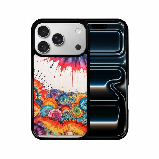 iPhone 17 Pro Case — Tie Dye Swirls Black Red Tie, Customized Protective Case