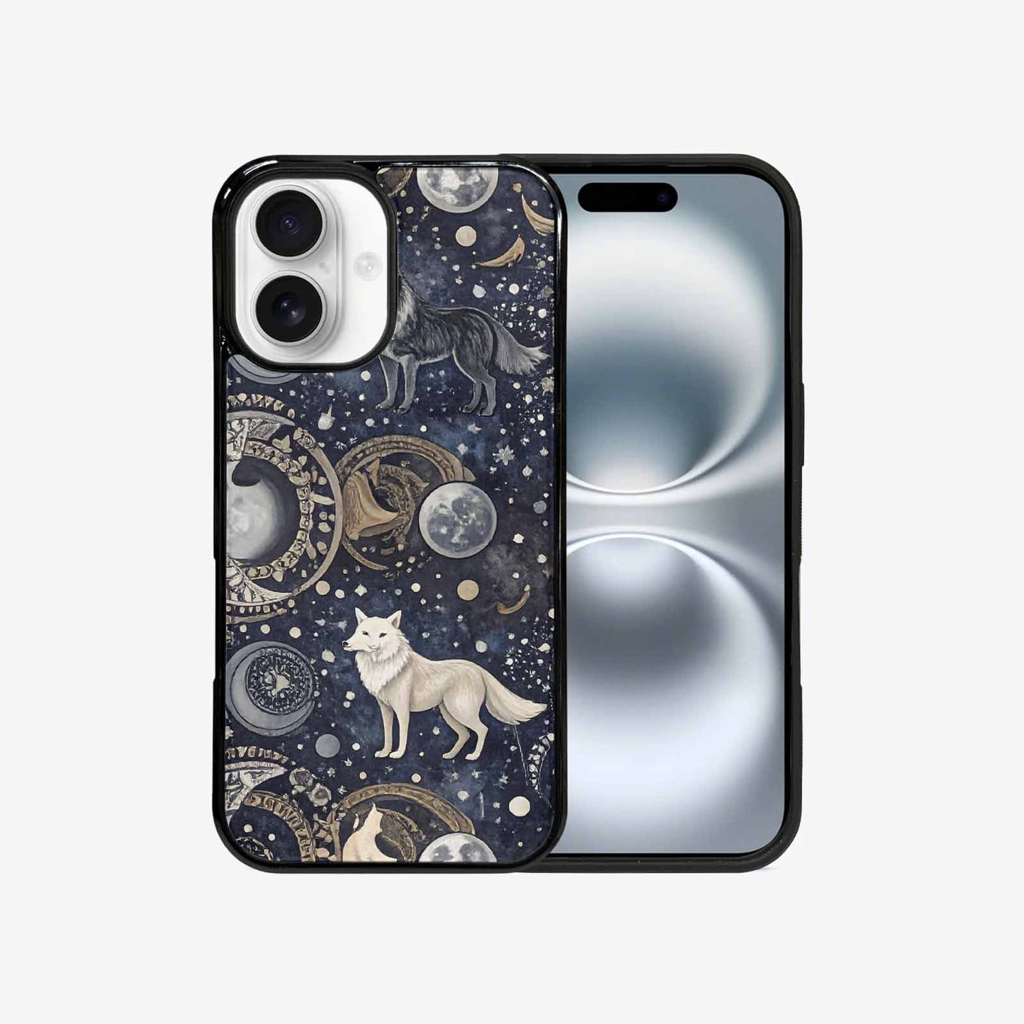 iPhone 16 Case — Wolves Everywhere Collage Overlap Small Wolf, Unique Phone Case Design