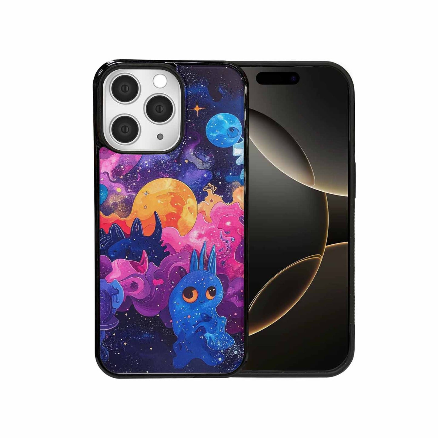 iPhone 15 Pro Max Case — Cosmic Creature And Object Mashup Pattern, Custom Phone Case