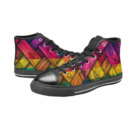 MEN'S Polysexual Flag Color High Top Canvas Surreal Custom Sneakers