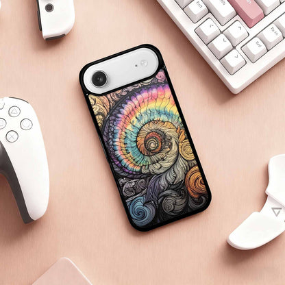iPhone 17 Air Case — Tie Dye Swirls Black White Tie, Custom Made Phone Cover