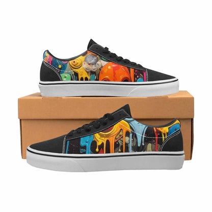 WOMEN'S Aliens  Camo Melting Lace-Up Canvas Neon Fantasy Custom Shoes