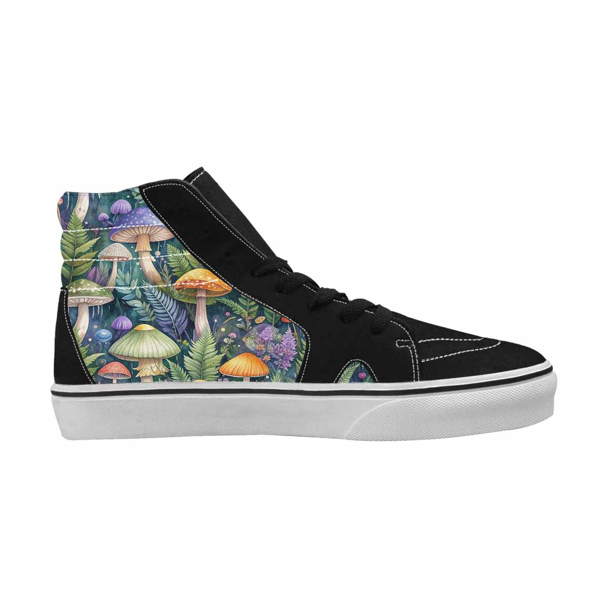 MEN'S Mushrooms  Botanical Mushrooms High Top Canvas Kaleidoscope Custom Sneakers
