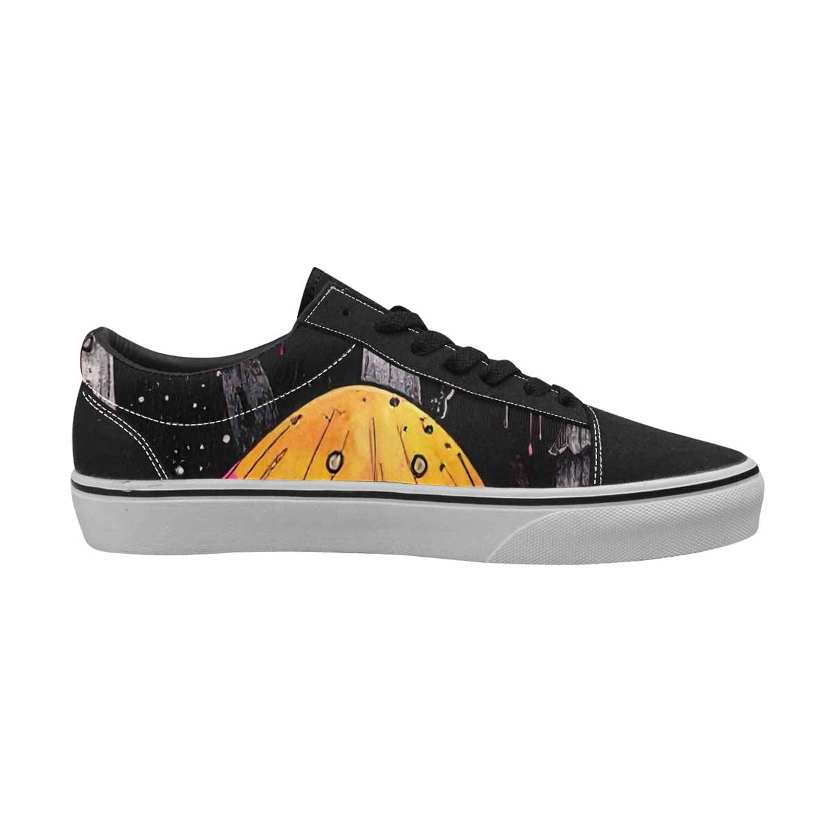 WOMEN'S Rainbow Drip Mushrooms Lace-Up Canvas Vibrant Chaos Custom Sneakers