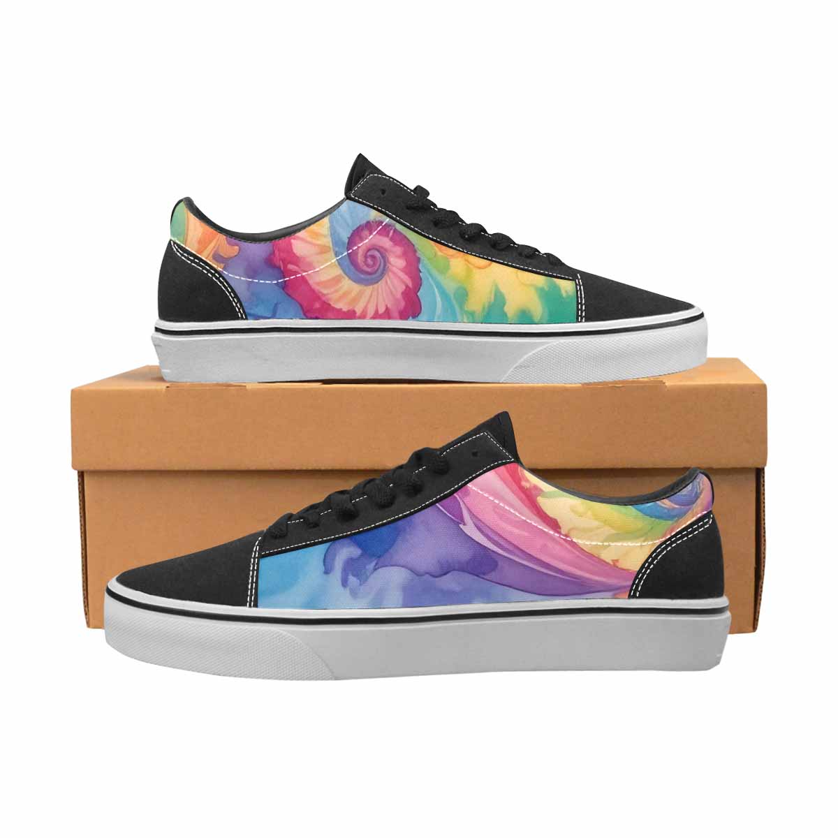 WOMEN'S Tie Lace-Up Canvas Kaleidoscope Custom Sneakers