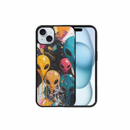 iPhone 15 Plus Case — Aliens Marblealiens Pattern, Unique Phone Case Design