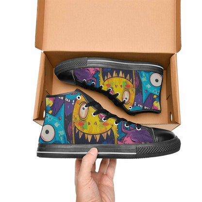 MEN'S Goofy Cartoon Monster High Top Canvas Grunge Custom Sneakers