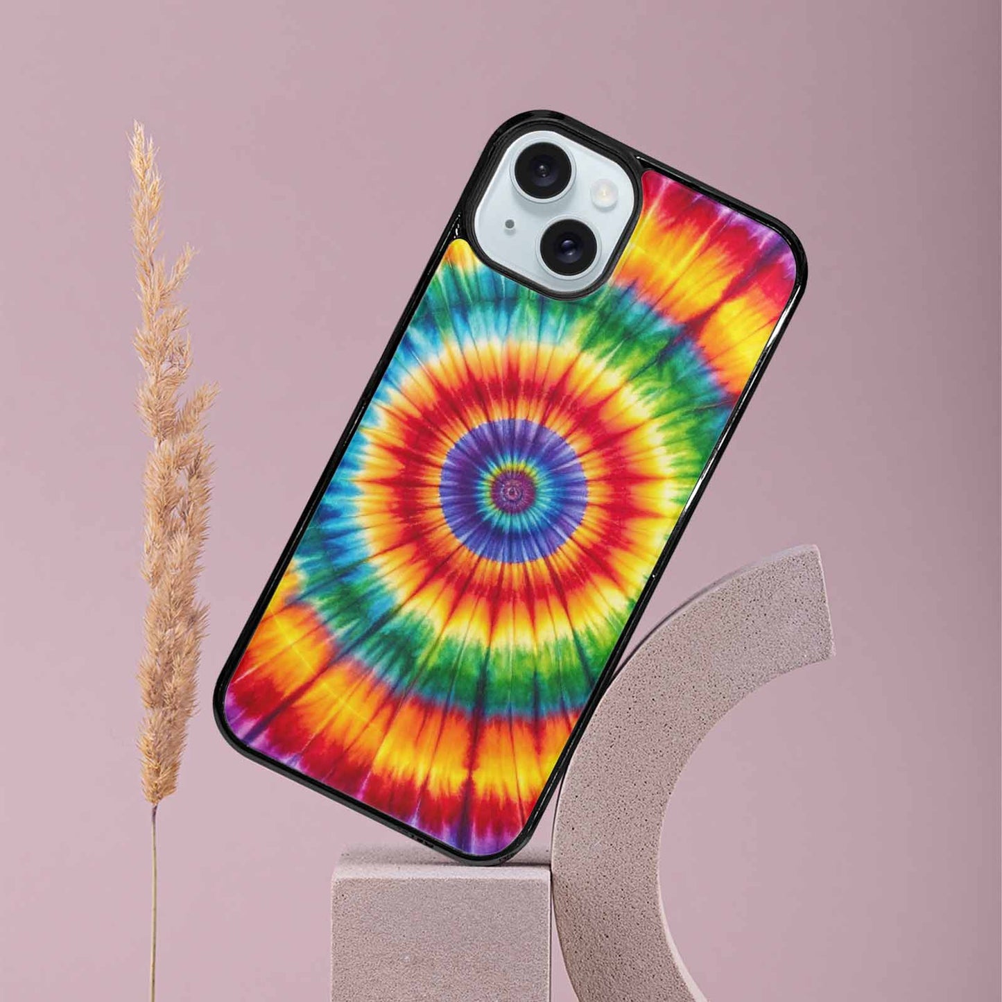 iPhone 15 Plus Case — Rainbow Spiral Tie Dye Alt, Custom Print Case Cover