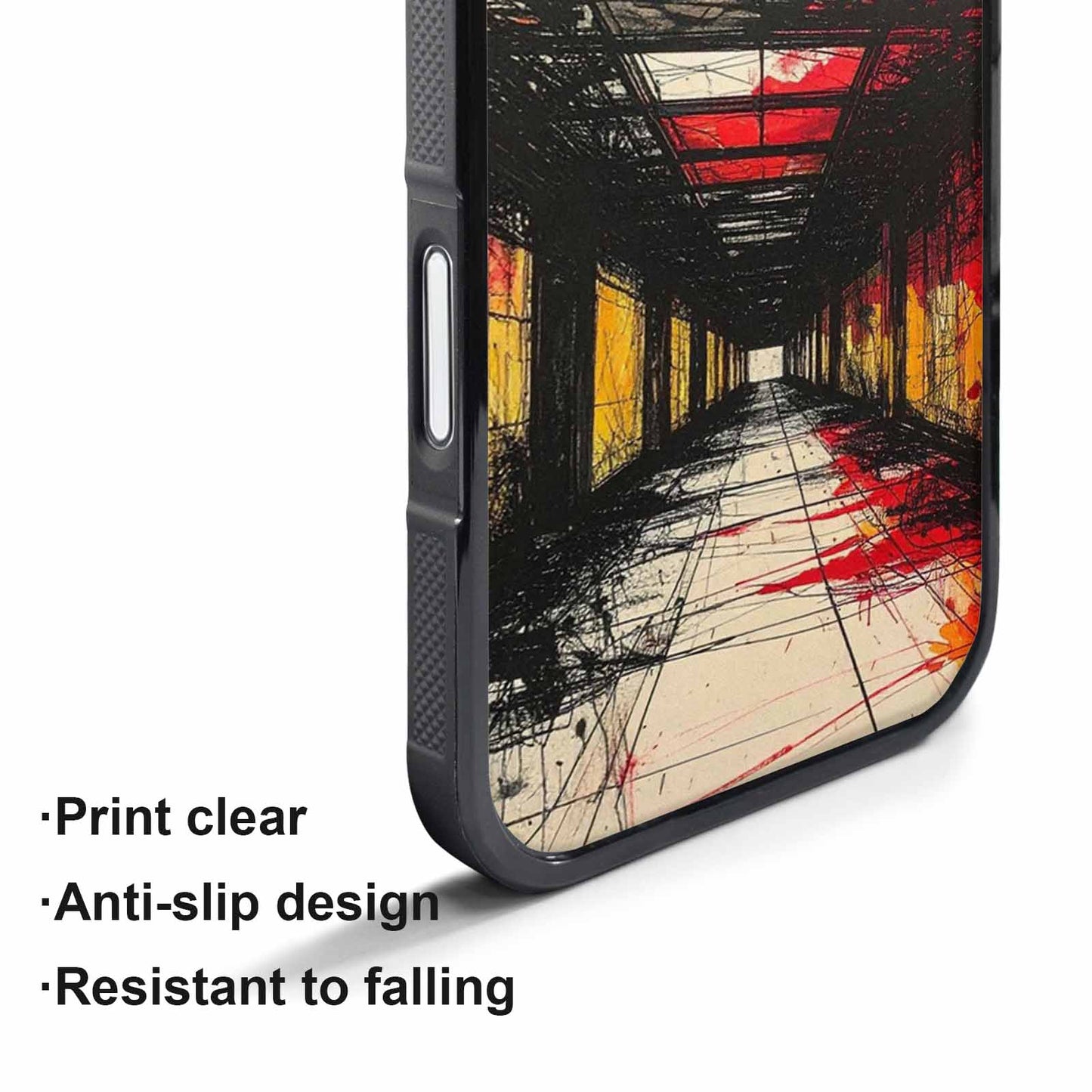 iPhone 17 Pro Case — Black Red Ink Liminal Space Galaxy, Custom Phone Case