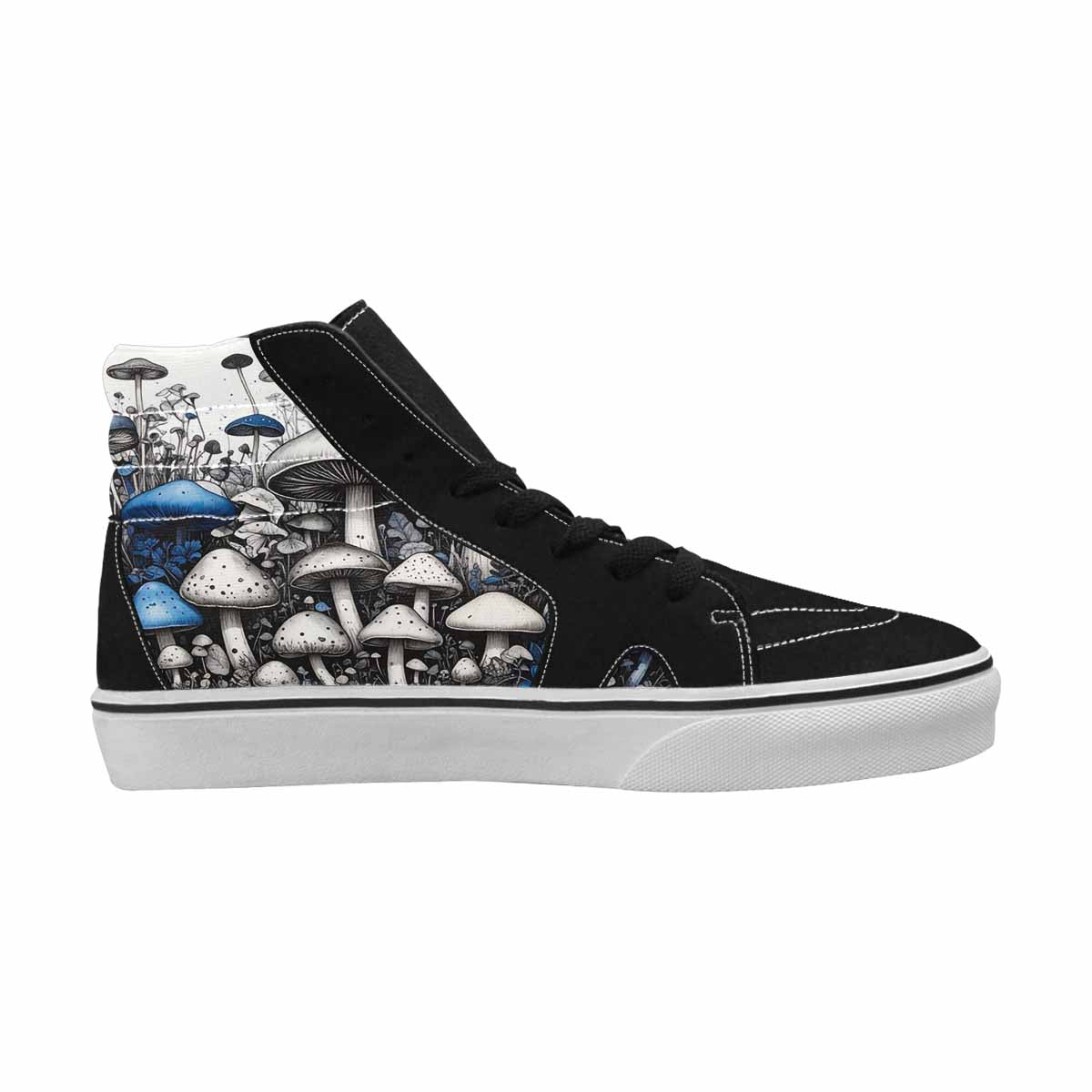 MEN'S Mushrooms (general) High Top Canvas Cottagecore Custom Sneakers
