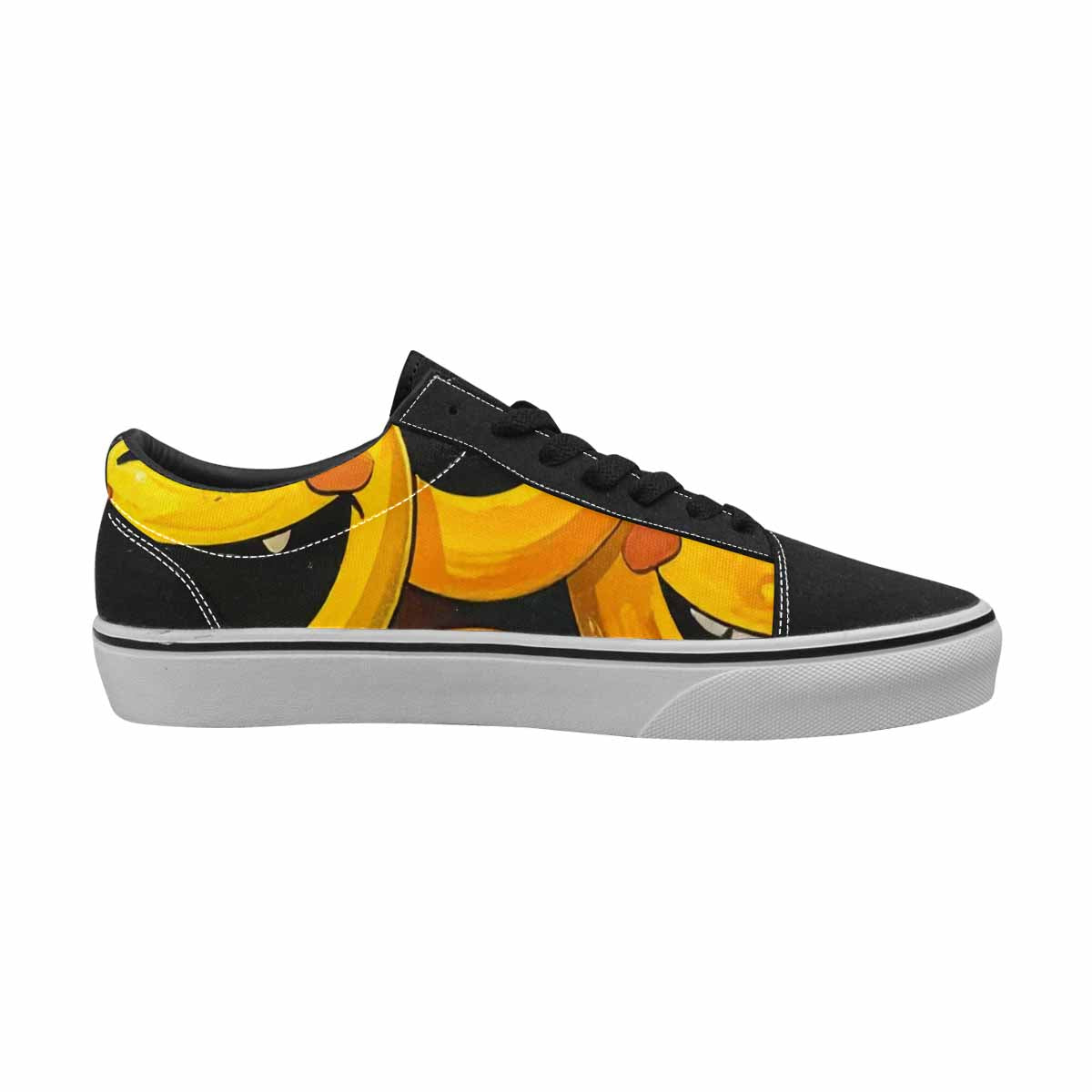 WOMEN'S Melting Moon Smiley — Lace-Up Canvas Grunge Custom Shoes