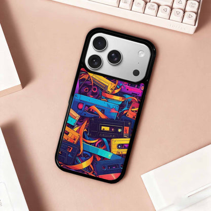 iPhone 17 Pro Case — Retro Cassette Tape Pattern Hundreds Retro, Unique Phone Case Design
