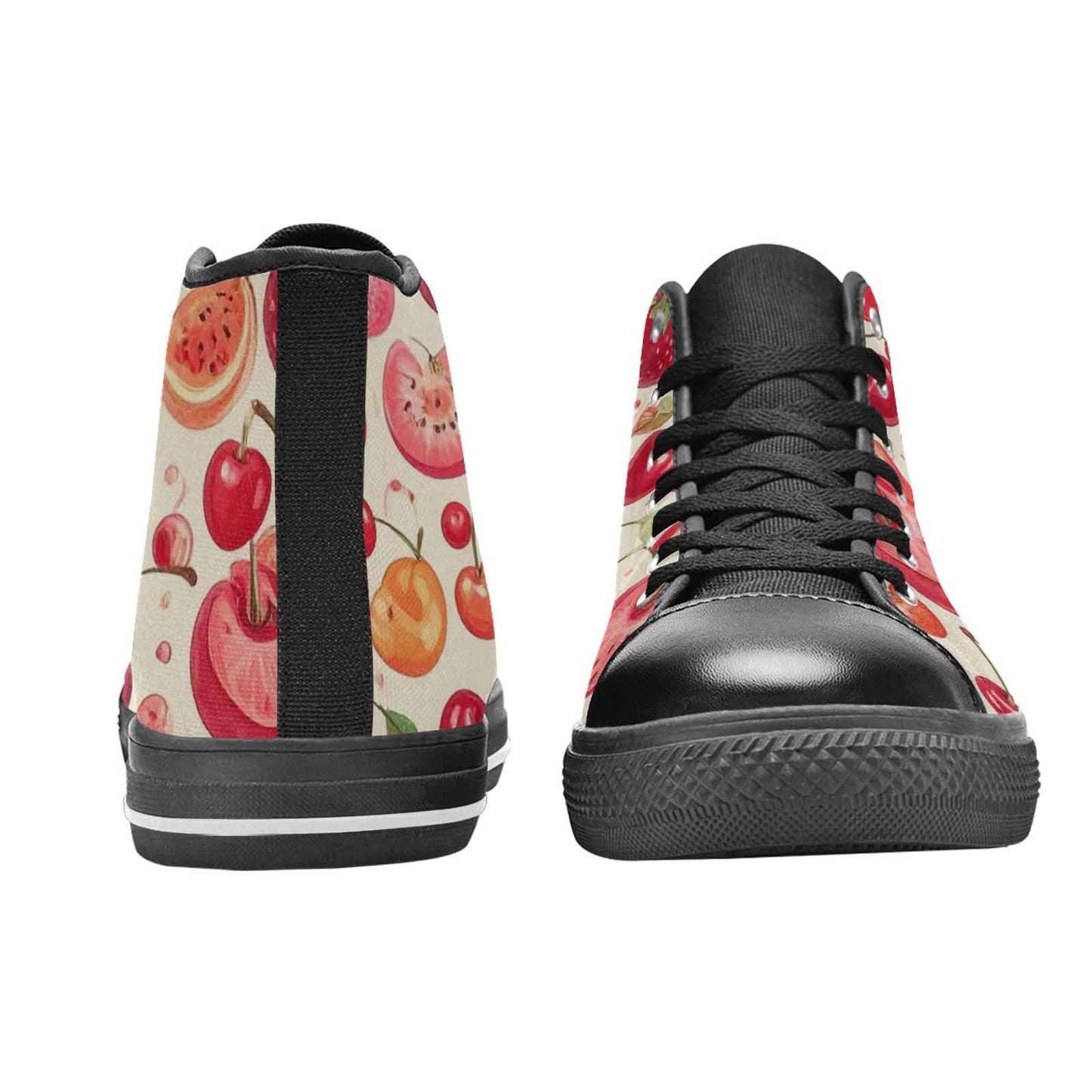 MEN'S Cherry Fruit Print High Top Canvas Y2K Custom Shoes