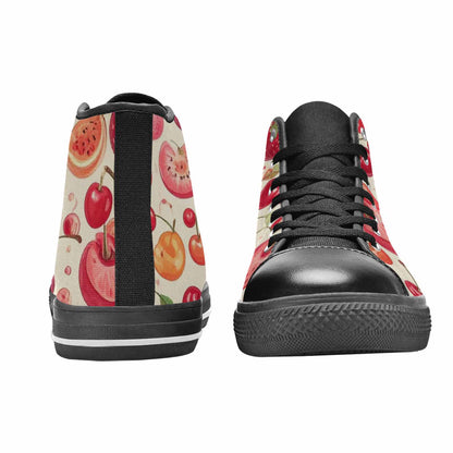 MEN'S Cherry Fruit Print High Top Canvas Y2K Custom Shoes