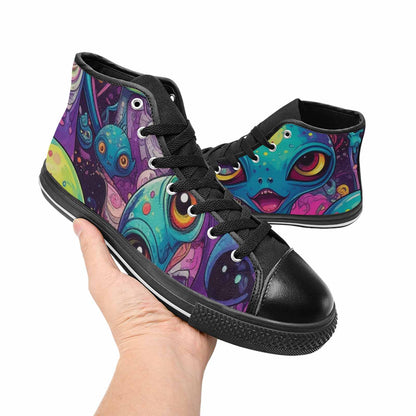 WOMEN'S Cartoon Alien Characters High Top Canvas Aesthetic Shoes